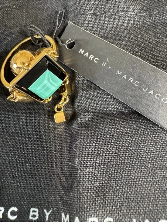Marc By Marc Jacobs Stacked Block Figure Dusty Jade Green Ring/Size  8 -NWT - Picture 11 of 11